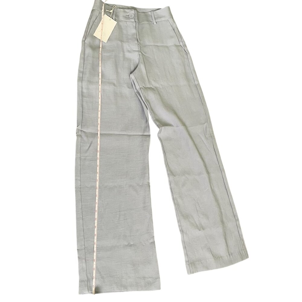 Zara Light Blue Beaded Belt Vest & High-Waisted Straight Leg Pants Co-Ord Set XS - Picture 15 of 16